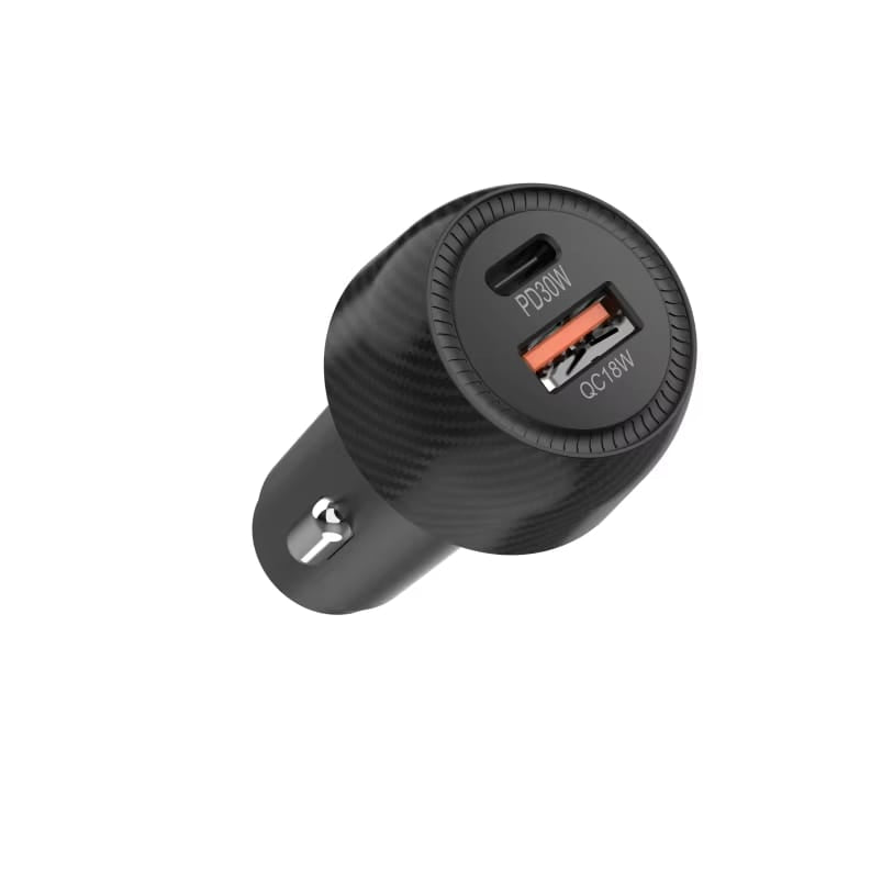 48W Fast Car Charger USB C PD & USB A QC 3.0 Dual Port Fast Charging Car Adapter for iPhone 16/15, Samsung Galaxy, iPad, Android – Compact Cigarette Lighter Car Charger