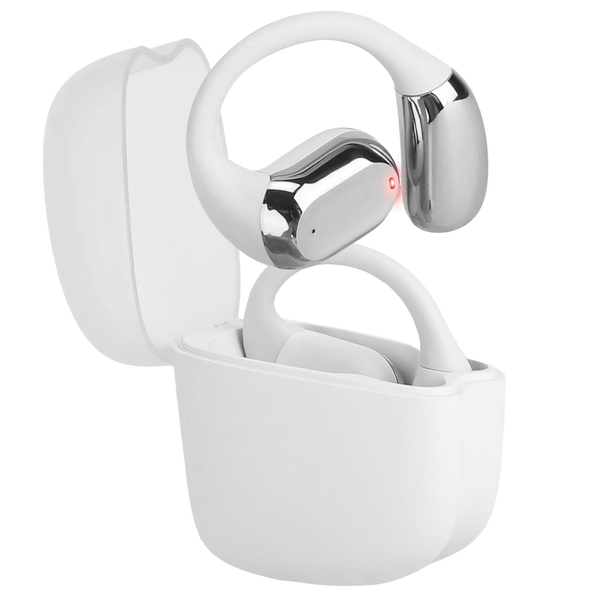 1 Set Wireless V5.4 Open Ear Earbuds with Earhook LED Display Charging Case IPX5 Waterproof 300Hrs Standby Time Touch Control Stereo Sport Headphones for Workout Running