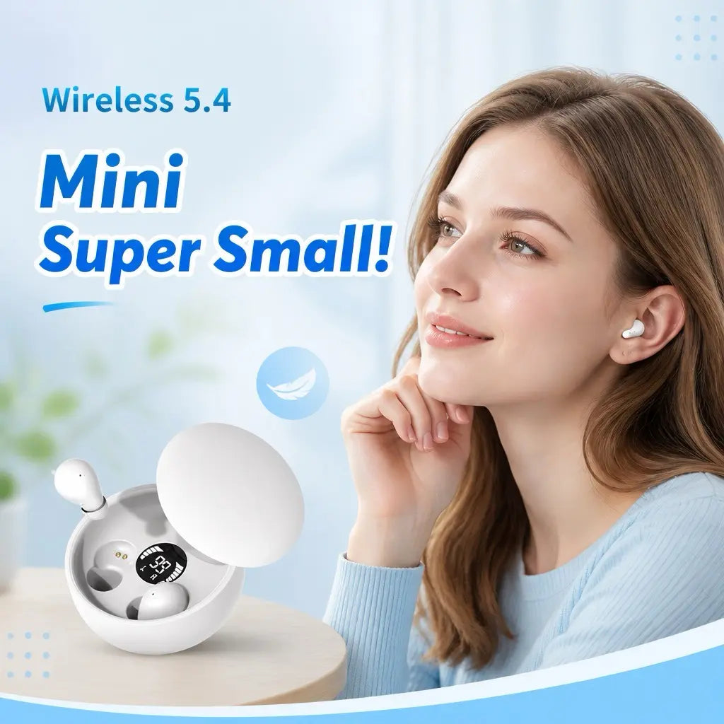 Mini Invisible Headphones Bluetooth 5.4 True Wireless In-Ear Earphones Sport Audio Earbud Audifonos Bluetooth Wireless Headphones Noise Cancelling Headphones Gamingheadset