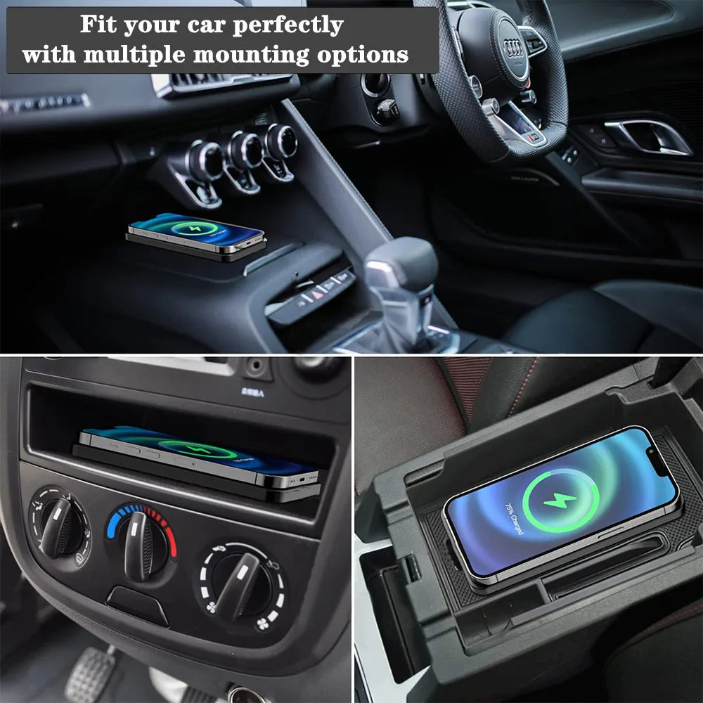 Wireless Charger for Iphone 15 14 Pro Max Samsung Galaxy S23 Xiaomi Huawei Fast Charging Non-Slip Pad Car Wireless Charger