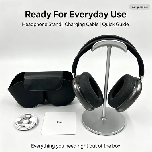 MAXPRO5 High Fidelity Over-Ear Bluetooth Headphones Active Noise Cancelling Magnetic Detachable Ear Cups Ultra Comfort All Day Fit Immersive Studio Sound Complete Travel Bundle with Protective Storage Case & Fast Charging Type-C Cable for Gaming Work