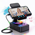 5 in 1 Multifunction Bluetooth Speaker Phone Holder with Colorful LED Light, Spinning Foldable Portable Charger for IOS Android Smartphone, Best Gift