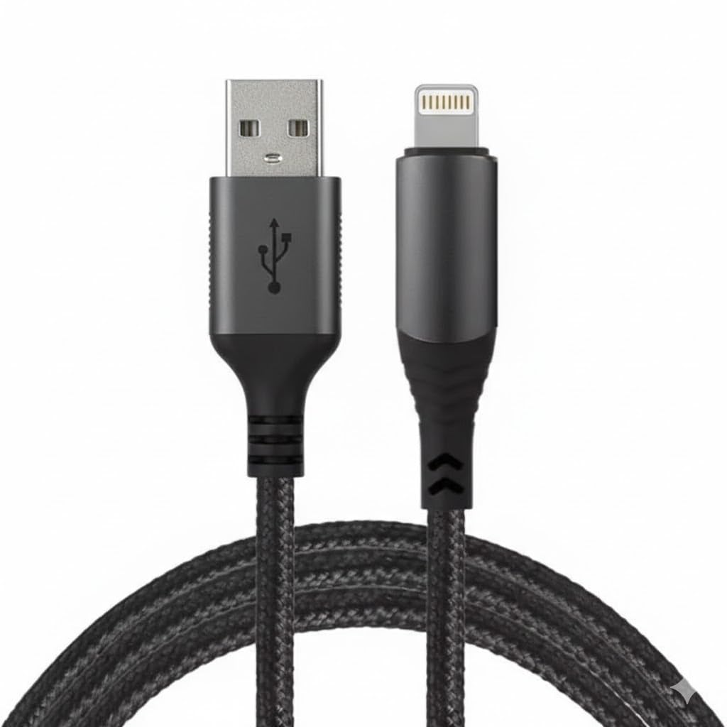 Fast Charging Lightning Cable 3-Pack || 1m/3ft || USB-A to Lightning Charging Cord for iPhone 14/13/12, iPad Pro/Air, iOS Devices, Data Sync