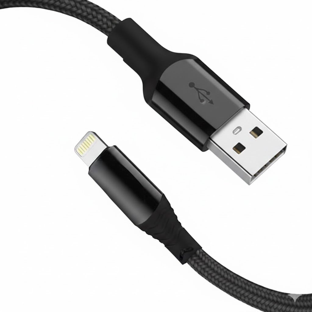 Fast Charging Lightning Cable 3-Pack || 1m/3ft || USB-A to Lightning Charging Cord for iPhone 14/13/12, iPad Pro/Air, iOS Devices, Data Sync